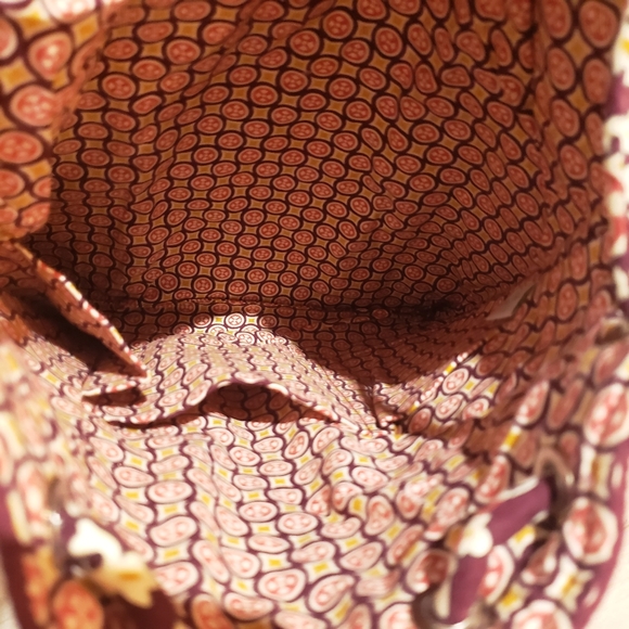 🌻HP Vera Bradley Drawstring Backpack Bag Burgandy Medallion Pattern - Picture 9 of 11